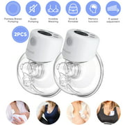 Mom S12 Wearable Electric Breast Pumps, Double Portable Breast Pump, 24mm Hands-Free Breastfeeding Breastpump Spill-Proof & Pain-Free, 2 Modes & 9 Levels with LCD display