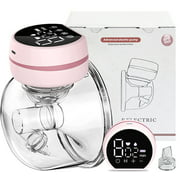 Wearable Wireless Breast Pump, Low Noise Painless Comfort Portable Electric Breast Pump with LED Screen 3 Modes 9 Suction Levels Adjustable (Pink)