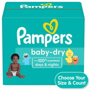 Pampers Baby Dry Diapers Size 2, 180 Count (Choose Your Size & Count)