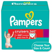 Pampers Cruisers 360 Diapers Size 3, 132 Count (Choose Your Size & Count)