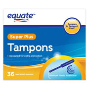 Equate Super Plus Absorbency Unscented Tampons with Plastic Applicators, 36 Ct