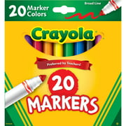 Crayola Broad Line Washable Markers, 20 Ct, School Supplies, Teacher Supplies, Classic Colors