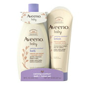 Aveeno Baby Calming Comfort Bath & Lotion Set for Bedtime, 2 Items