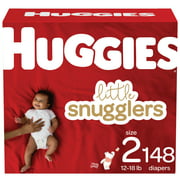 Huggies Little Snugglers Hypoallergenic and Latex-Free Diapers, Size 2, 148 Count