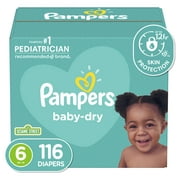 Pampers Baby-Dry Extra Protection Diapers, Size 6, 116 Count