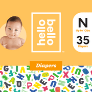 Hello Bello Daytime Diapers - Alphabet Soup - Size N (35ct)