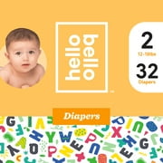 Hello Bello Premium Baby Diapers, Alphabet Soup Design, Size 2, 32 Count