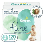Pampers Pure Protection Natural Diapers, Size 2, 120 Ct