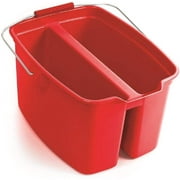 New Rubbermaid Commercial 1887094 Plastic Double Bucket, Red, 19 Qt