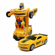 Toysery Robot Transforming Car - bumblebee transformer Toy Car with Realistic Engine Sounds, LED Lights | Car Robot Transformer | Car Robot toys