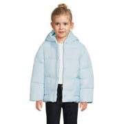 Frozen 2 Girls Hooded Puffer Coat with Front Patch Pockets, Sizes 4-12
