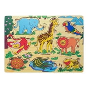 Eliiti Wooden Safari Animals Puzzle for Toddlers 2 to 4 Years Old Boys Girls