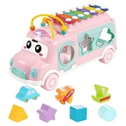 Fridja Toddler Music Bus Toys, Baby Musical Busy Learning Toy Birthday Gifts For 18 Month, 2 3 Year Old Kid Boy Girl