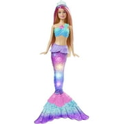 Barbie Dreamtopia Mermaid Doll with Twinkle Light-Up Tail and Pink-Streaked Hair