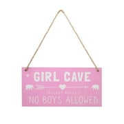Girl Cave Sign Decor, Hanging Sign Girls Room Decorations for Bedroom Kids Room Decor Gift for Girls 12â€³x6â€³(Pink)