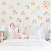 Rainbow Wall Decals,Modern Boho Rainbow Decor Stickers Set for Nursery & Girls Room Decorations,Gift for Girls Room Decor