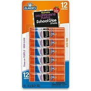 Elmer's Disappearing Purple School Glue Sticks, Washable, 6 Grams, 12 Count