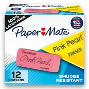 Paper Mate Pink Pearl Erasers, Large, 12 Count