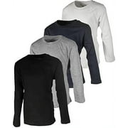 BROOKLYN VERTICAL Boys 4 Pack Long Sleeve Soft Cotton Tee Shirts Undershirts