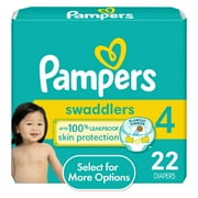 Pampers Swaddlers Diapers, Size 4, 22 Count.