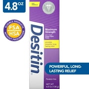 Desitin Maximum Strength Baby Diaper Rash Cream, Butt Paste with Zinc Oxide, 4.8 oz