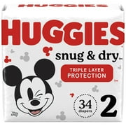 Huggies Snug & Dry Baby Diapers, Size 2, 34 Ct