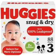 Huggies Snug & Dry Baby Diapers, Size 3 (16-28 lbs), 88 Ct (Select for More Options)