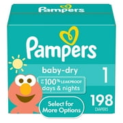 Pampers Baby Dry Diapers Size 1, 198 Count (Select for More Options)