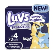 Luvs Platinum Protection Sleepy Nights Baby Diapers, Size 4, 72 Count (Select for More Options)