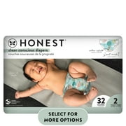 The Honest Company, Clean Conscious Disposable Baby Diapers, Above It All Print, Size 2, 32 Count (Select for More Options)