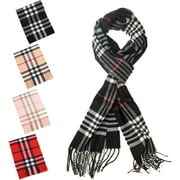 3 Pack Unisex Fleece Scarf Assorted Plaid Colors 9.5 X 59