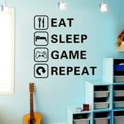 AURORA TRADE Gamer Room Decor Gaming Wall Decals Sticker Gamer Decals Boys Room Decals Video Game Decor Eat Sleep Game Wall Decal for Gamer Bedroom Playroom Decorations