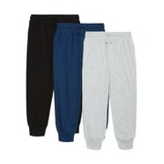 Wonder Nation Boys Pull-On Fleece Joggers, 3-Pack, Sizes 4-18 & Husky