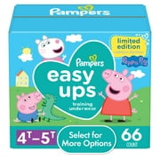 Pampers Easy Ups Training Underwear Peppa Pig Prints Size 6 4T-5T 66 Count