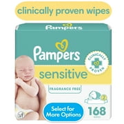 Pampers Sensitive Baby Wipes Unscented, 2 Pack, 168 Total Count (Select for More Options)