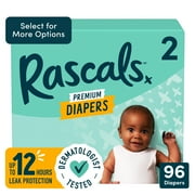 Rascals Premium Absorbent Baby Diapers Size 2, 96 Count (Select for More Options)
