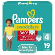 Pampers Swaddlers 360 Pull-On Diapers, Size 4 (16-28 lbs), 19 Count, for up to 100% Leakproof Skin Protection