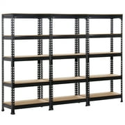 Alden Design 3 Pack 5 Tiers Metal Storage Shelf, Black