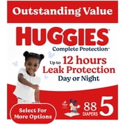 Huggies Complete Protection Baby Diapers, Size 5, 88 Ct