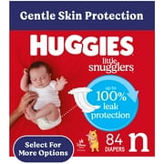 Huggies Little Snugglers Baby Diapers, Size Newborn (up to 10 lbs), 84 Count (Select for More)