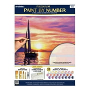 ArtSkills Sunset Sailboat Paint by Number Art Kit for Adults, 20" x 15" Stretched Canvas, Unisex Wall Art