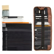 Vensio 30-Piece Professional Sketching Pencil Set with Zippered Case Art Supplies Kit for Artist Students
